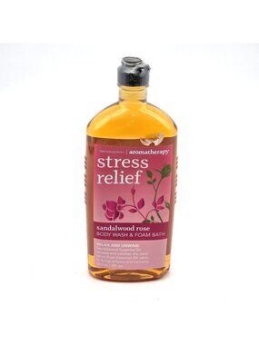 Bath & Body Works STRESS RELIEF Sandalwood Rose Body Wash Foam Bath 10oz NEW